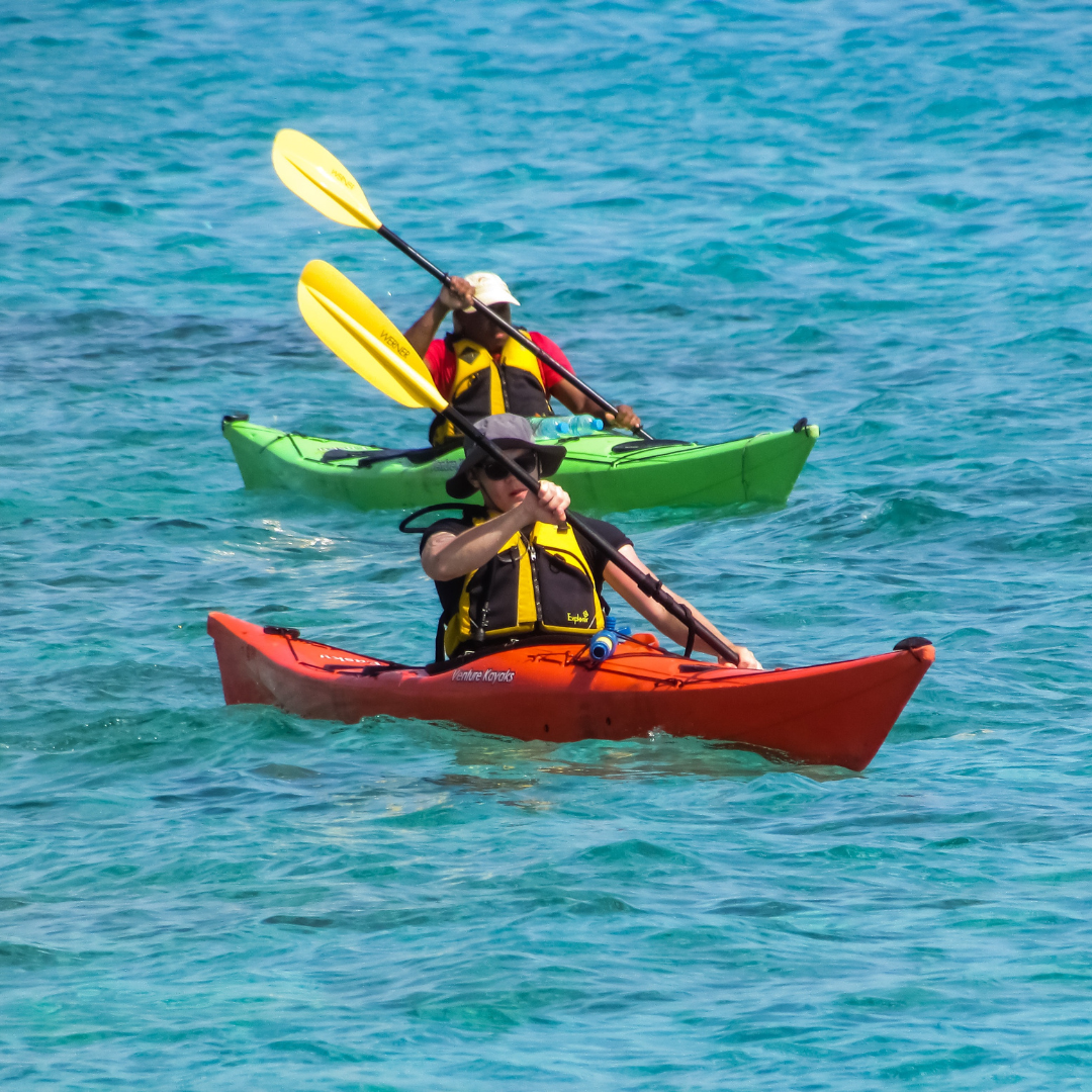 kayaking on sea